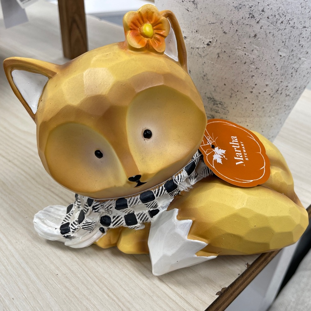 Fall Woodland Creature Fox Girl Fall Decor Resin Figure Martha Stewart NWT